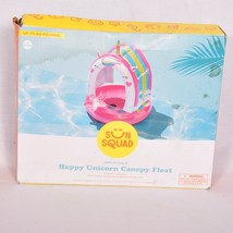 Unicorn Swimming Pool Float Light Pink Sun Squad Inflatable Lil&#39; Canopy - £8.03 GBP