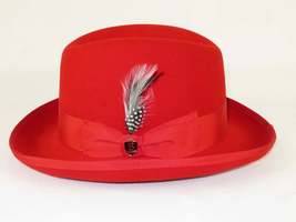 Men Bruno Capelo Dress Formal Hat Australian Wool Homburg Godfather GF105 Red image 3