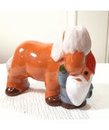 Rolf Berg Gnome &amp; Horse Figurine Sweden folk art Glazed Terracotta Potte... - $70.00