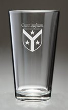Cunningham Irish Coat of Arms Pint Glasses - Set of 4 (Sand Etched) - £53.24 GBP
