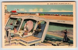 Atlantic City New Jersey Postcard Sand Artist Beach Ocean Virginia Ave 1940 NJ - £12.24 GBP