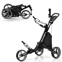 Costway Folding 3 Wheels Golf Push Cart W/Bag Scoreboard Adjustable Hand... - $204.99