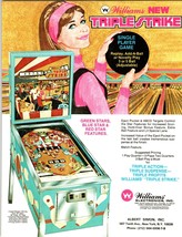 Triple Strike Pinball FLYER Original NOS 1975 Game Bowling Retro Artwork UNUSED - £22.72 GBP