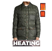 Rainforest Heat Puffer Battery Coat Heated Puffer Men&#39;s Kale Green Olive Size L  - £215.77 GBP