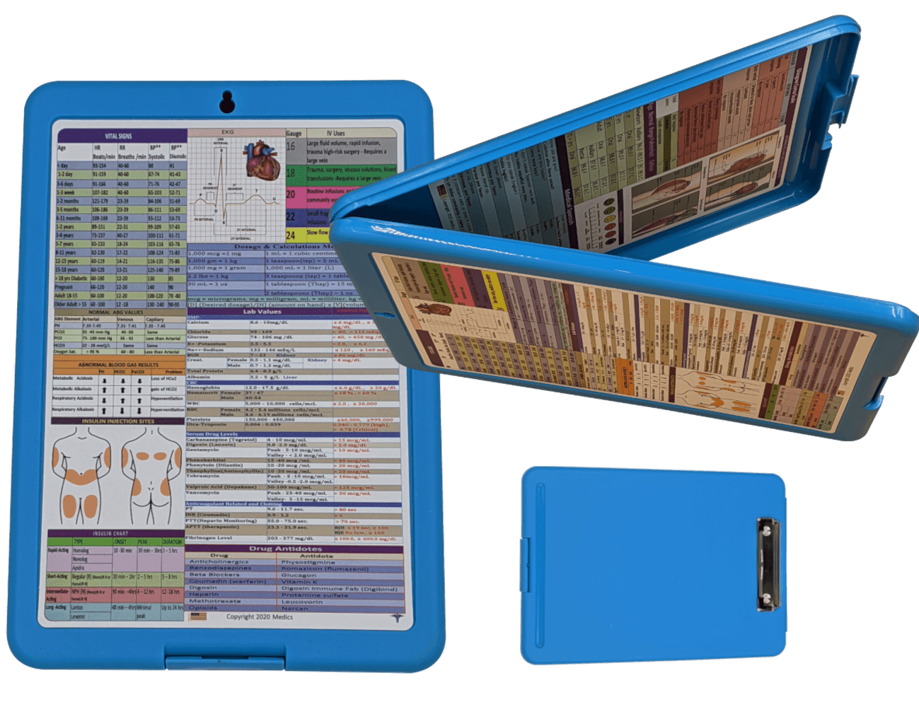 Nursing Storage Clipboard  -(Ocean Blue)  -reference sheets -great for c... - $18.80