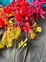 Red Yellow Orange Fake Artificial Flower Bunch Bouquet Floral Arrangemen... - $14.99