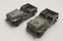 Vintage TootsieToy Miniature Army Military Jeep Lot of Two Made in Chicago - £15.63 GBP