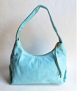 Hobo Intl Buffed Leather Astrid Shoulder Bag Caribbean Blue Sky Stratosphere EUC - $78.21