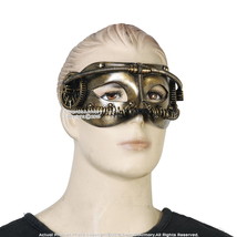 Gold Steampunk Phantom Masquerade Full Mask Cosplay Costume Events Prop - £13.51 GBP