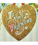 To My Valentine 1900s Greeting Postcard Embossed Gold Heart Ivy PCBG6D - $41.01 CAD