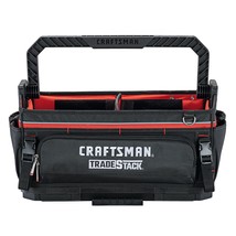 CRAFTSMANTRADESTACK System Zippered Tool Tote, 22.375-in.,Polyester, Black/Red ( - £120.88 GBP