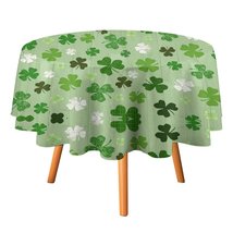 Mondxflaur Green Leaf Tablecloth Round Kitchen Dining for Table Cover Decor Home - £12.86 GBP+