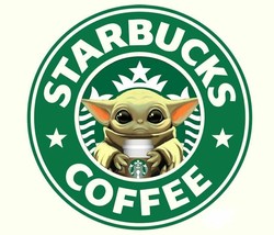 Yoda Starbucks Coffee PVC Vinyl Decal Stickers for DIY Cups Mug 2&quot; Round 6 pack - £5.41 GBP