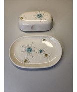 Vintage Franciscan Atomic Starburst Covered Butter Dish &amp; Lid Excellent - $125.99