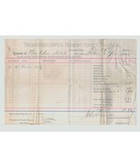 1882 Canon City Colorado Property Tax Receipt – Fremont County Treasurer... - $30.00