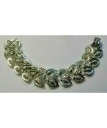 Vintage Signed CORO Pegasus Silver-tone Leaves Link Bracelet 7.5&quot; - $33.65 CAD