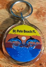 Florida Souvenir St. Pete Beach Dolphin Keychain Bag Clip Ocean Sunset C... - £9.52 GBP