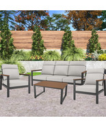 Modern Sofa &amp; Club Chair Seating Set - Mahogany Arm - $4,000.15 CAD