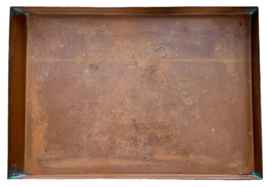 X Large Vintage Rectangular Copper Tray 25&quot; by 17&quot; - £474.22 GBP