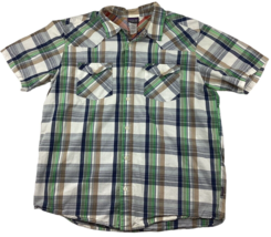 Patagonia Shirt Men’s Large Green Plaid Short Sleeve Button Organic Cott... - £15.01 GBP