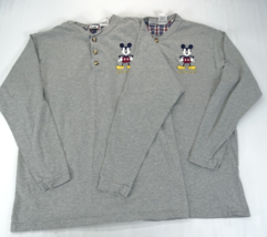 Lot 2 Disney Catalog Mickey Mouse Henley Shirt Sz M Vintage Genuine Embr... - £21.77 GBP