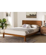 Aara Japandi Walnut Brown Toolless Assembly Queen Platform Bed - $20,378.28 MXN