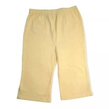 Stride Rite Pants Girls 24 m Yellow Cropped Cotton Stretch Elastic Waist... - $11.29