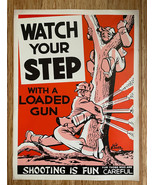 Rare Will Eisner Hunting Safety Watch Your Step Print on Cardboard Stock... - $125.00