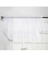 Elegance Voile 60&quot;Wx24&quot;L Layered Valance White - £7.41 GBP