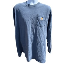 Carhartt Shirt Men XL Blue Original Fit Long Sleeve Crew Neck Workwear P... - $18.99