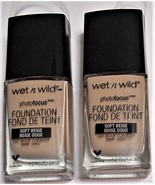 Wet n Wild (2 Bottles) Foundation Soft Beige Photofocus E365C - £17.76 GBP