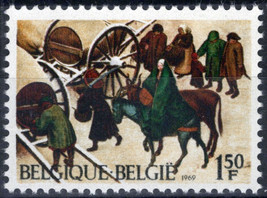 ZAYIX Belgium 732 MNH Christmas Horses Artist Peter Brueghel 071823S123M - £1.19 GBP