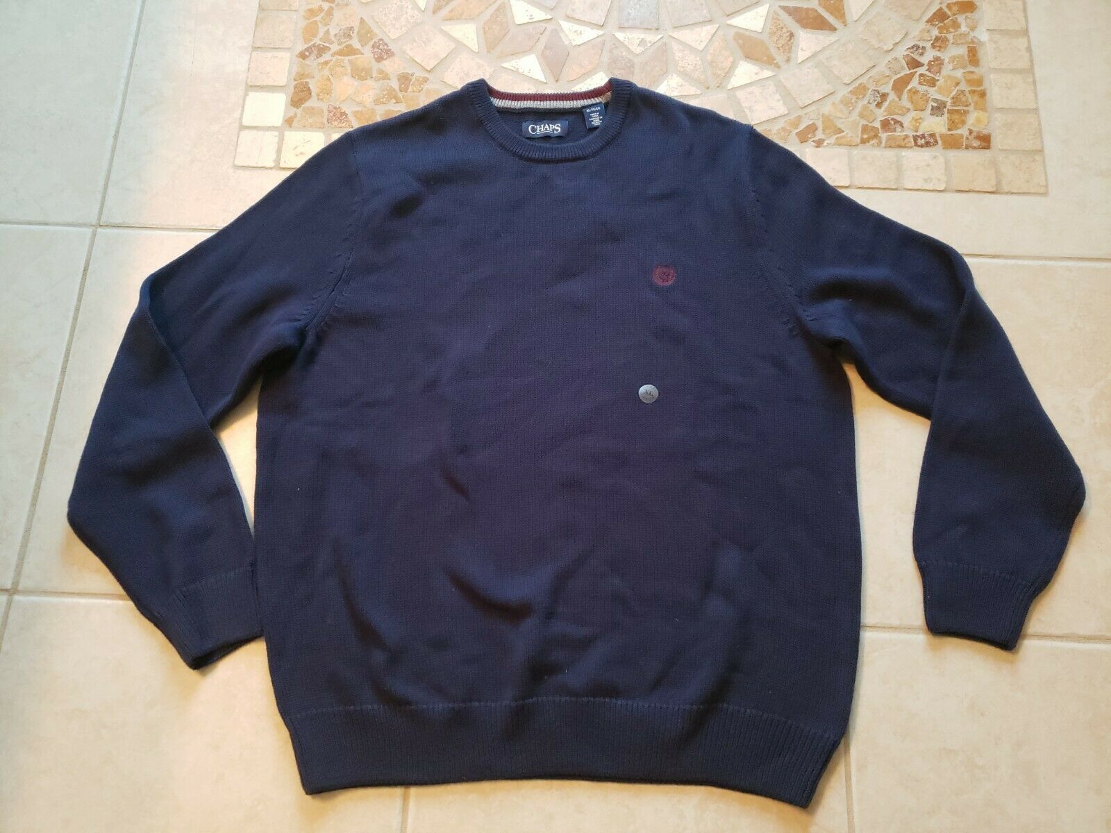 Primary image for NWT Mens Navy Blue Chaps Sweater XL 