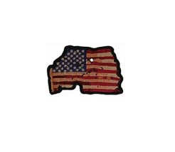 Battle Torn American Flag 3&quot; x 2&quot; iron on patch (2843) Biker Vest Cap (C34) - £4.98 GBP