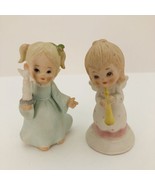 Pair Vtg Lefton Angel Figurines The Christopher Collection 1982 Horn 198... - £15.93 GBP