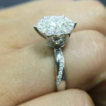 3Ct Round Cut Diamond Pretty Engagement Wedding Ring 14K White Gold Finish - £93.51 GBP