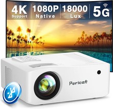5G Wifi Bluetooth Projector, Native 1080P Outdoor Movie Projector With, Phone/Pc - £255.55 GBP