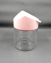 Gemco Sugar Bowl Glass Mauve Pink Flip Top Plastic Lid (No Spoon) - £10.21 GBP