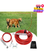 Dog Run for Yard 100FT w/ 10&#39; Tie Out Cable Heavy Duty for Large Dogs to... - $912.62 MXN
