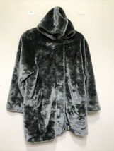 Dennis Basso Faux Fur Coat Women&#39;s  Plus Size  1X  Long Olive Green Hooded - $42.08