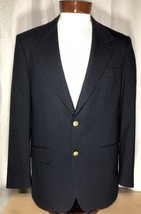 Evan Picone Navy Blue 2 Button Jacket Blazer Men&#39;s 43R 100% Pure Wool USA - £19.63 GBP