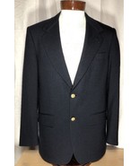 Evan Picone Navy Blue 2 Button Jacket Blazer Men&#39;s 43R 100% Pure Wool USA - £19.34 GBP