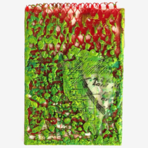 ACEO Building Bridges Original Encaustic Wax Collage Painting Tristina Elmes ATC - £19.77 GBP