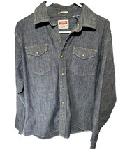 Wrangler Indigo Denim shirt men’s medium very Nice Western Style - $14.89