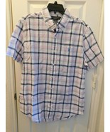 U.S. POLO ASSN. Men&#39;s Short Sleeve Button Down Shirt SMALL Plaid Violet ... - $53.02 CAD