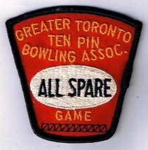 Canada Bowling Patch Greater Toronto Ten Pin Bowling Association All Spa... - £6.10 GBP