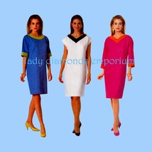 1990&#39;s Fast &amp; Easy Loose-fitting Pullover Shift Dress Short or Long Sleeve Women - £11.74 GBP