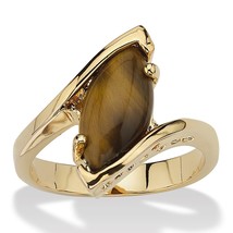 14K Gold Marquise Tigers Eye Gp Ring Size 5 6 7 8 9 10 - $79.99