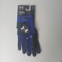 Under Armour Boys UA Clean Up Batting Gloves 1378766 BLACK / ROYAL Large - $19.99