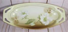 RS Prussia Tillowitz Oval Relish Dish Hand Painted Flowers 8.25 x 3.75&quot;. - £12.64 GBP